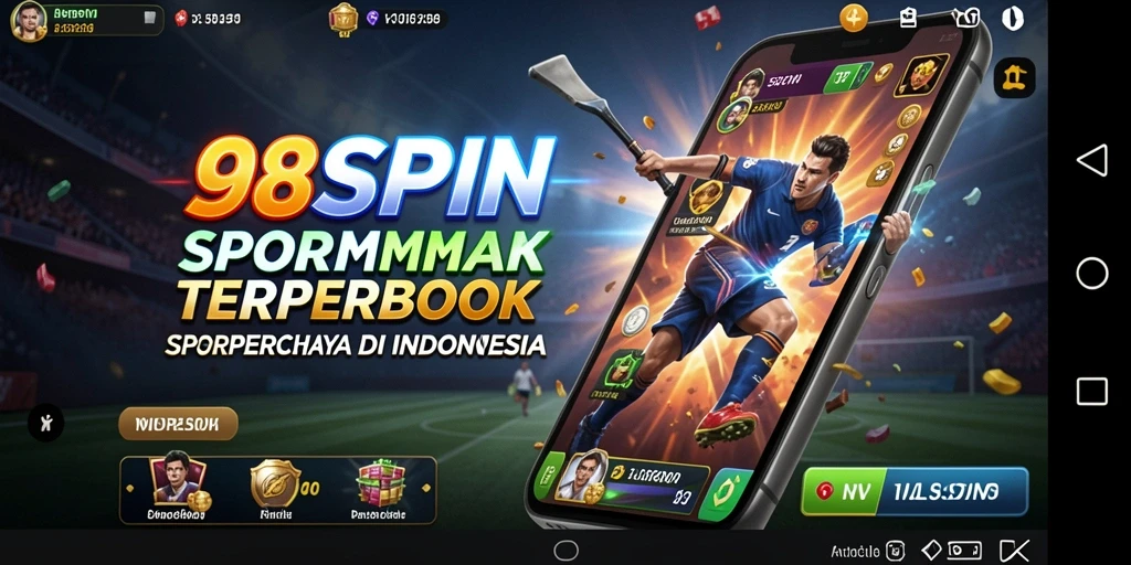 Tampilan utama aplikasi 98SPIN dengan fitur sportsbook.