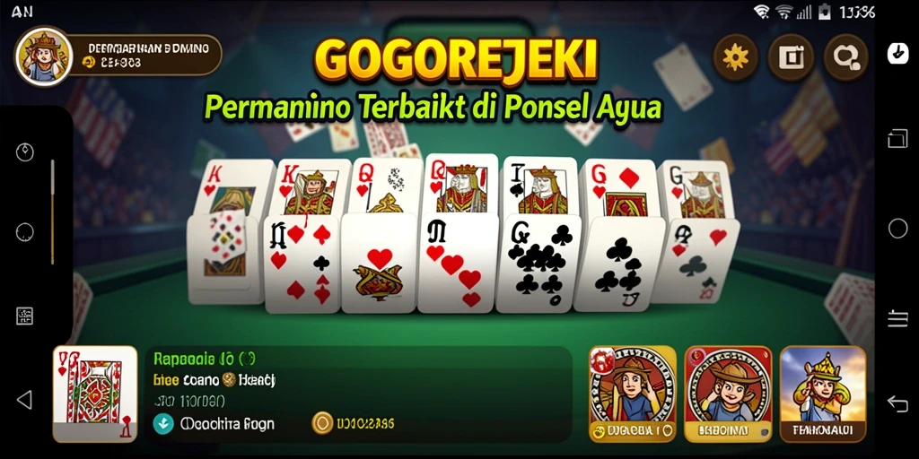 Tampilan gameplay seru GOGOREJEKI dengan kartu Domino.