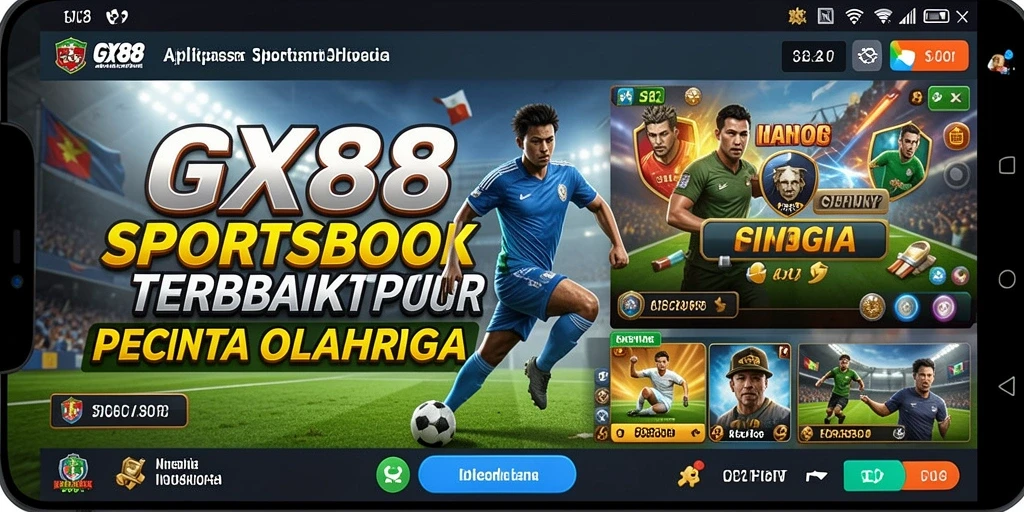Tampilan antarmuka pengguna GX88 saat bermain sportsbook.