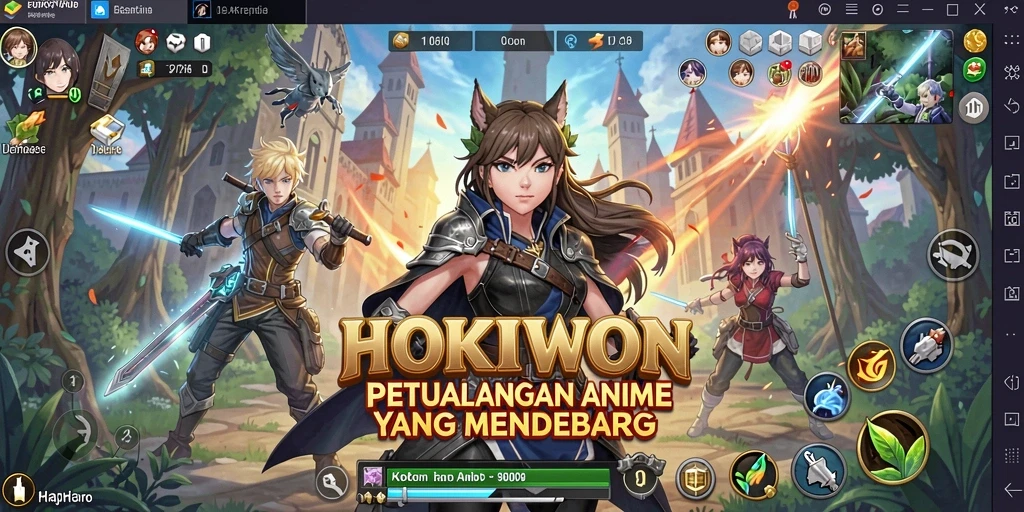 Gameplay HOKIWON yang seru dan penuh aksi.