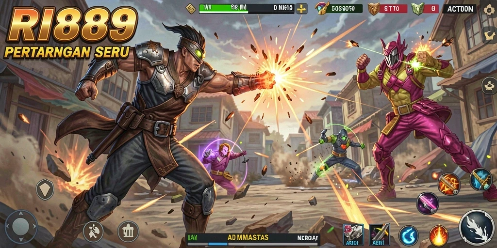 Tampilan gameplay Action yang mendebarkan di RI889.