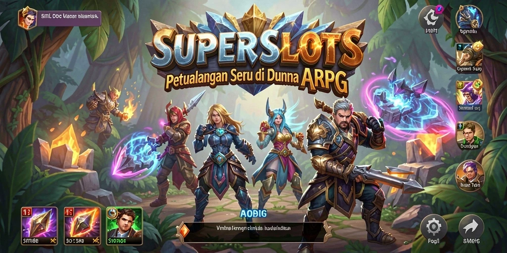 Tangkapan layar menampilkan aksi mendebarkan dalam SUPERSLOTS.