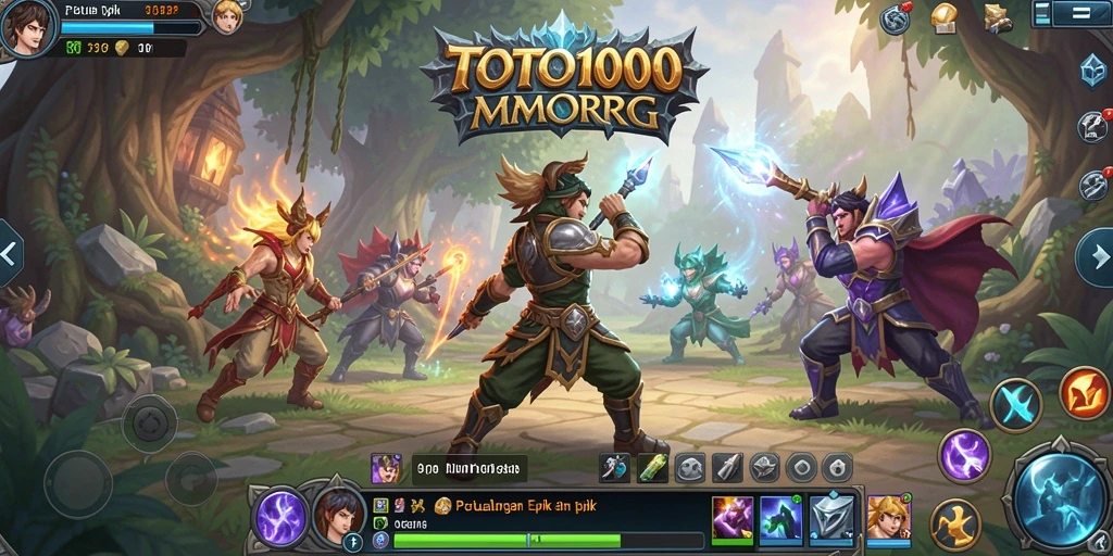 Screenshot gameplay TOTO1000 dengan aksi seru dari pertarungan MMORPG.