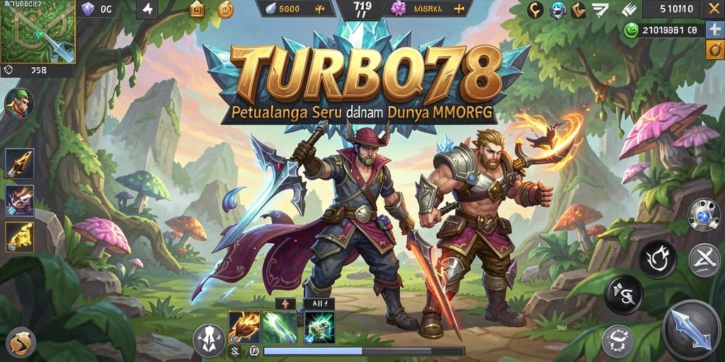 Screenshot utama TURBO78 menampilkan aksi seru dalam gameplay MMORPG.